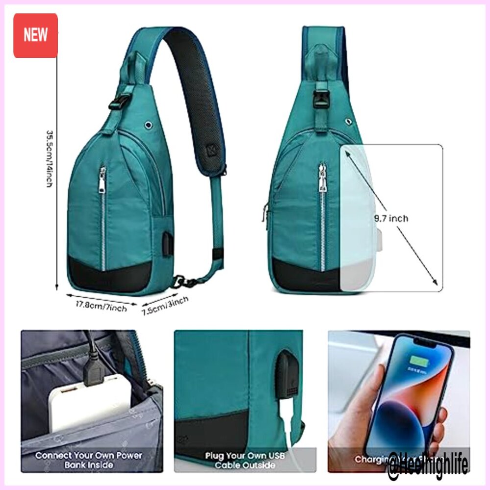 Rfid Blocking Sling Backpack With Usb Charger Por… - image 3
